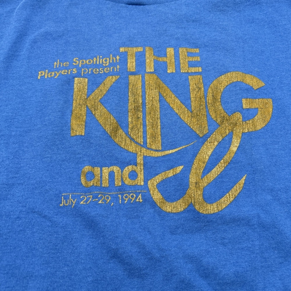 Vintage Single Stitch The King And I Play T-shirt Mens Blue 1994 Made In The USA - Picture 7 of 14
